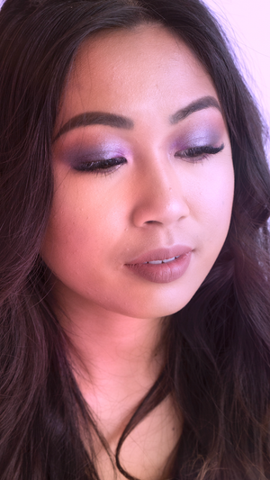 Young woman with eyelash extensions.